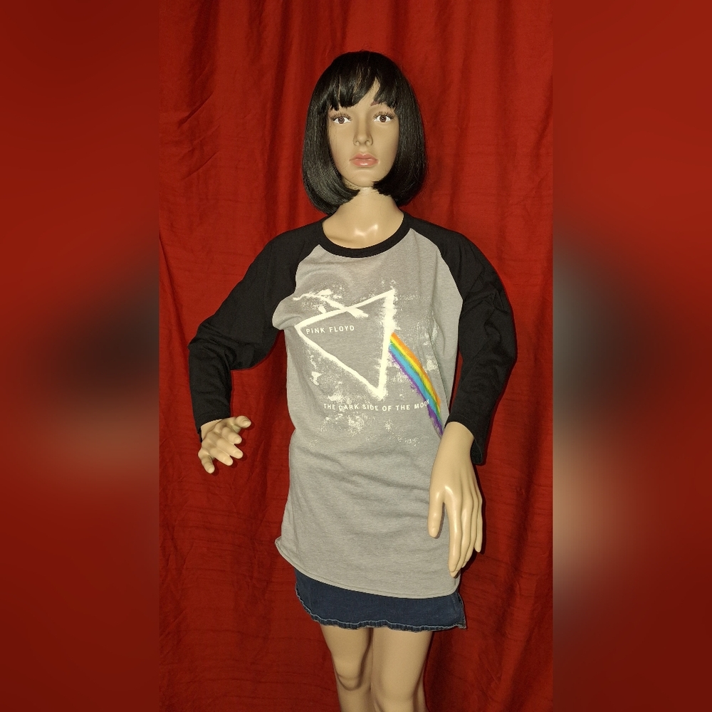 PINK FLOYD 3/4 SLEEVE T-SHIRT/ gray with black sleeves / medium